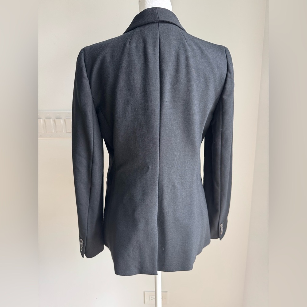 J Crew Parke Blazer Jacket Stretch Wool Blend Black G7726 Size 2 Minimalist - Picture 6 of 13